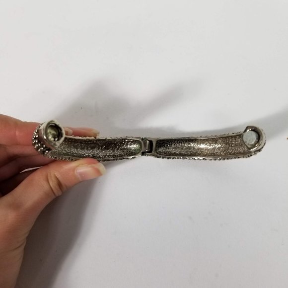 Metal Rounded Spike Hinged Bangle - Picture 2 of 3